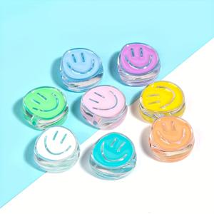 TEMU 10개/세트 아크릴 투명 해피 페이스 루즈 비즈 DIY 헤어 타이, 폰 체인 및 주얼리 만들기 용품