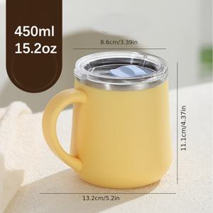 TEMU 뚜껑이 있는 이중벽 스테인리스 여행용 머그컵 1개 - 보온 커피 & 우유 컵, 파스텔 색상(보라색, 노란색, 연한 파랑, 분홍색), 304 스테인리스 스틸, 음료를 뜨겁거나 차갑게 유지, 야외 사용에 완벽함, 차가운 뜨거운 음료 | 매끄러운 원통형 디자인 | 효과적인 단열, 커피 여행용 머그컵