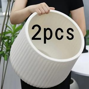 TEMU 2개 세트, 골동품 플라스틱 대형 화분, 두꺼운 레진 거실 바닥 식물용 화분, 호텔·발코니·빌라 장식용 내구성 있는 플라스틱 꽃병, 고급 느낌의 돈나무 화분, 호랑이 난초 팔레놉시스 대형 실내 그린리 플랜터