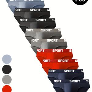 TEMU 남성용 스포츠 삼각형 브리프 10개 세트 - 'SPORT' 글자 대담한 하이- 보크서, 체육관 및 캐주얼웨어용 다색상, 운동 필수품, 통기성 원단, 멀티팩 속옷, 피트니스 애호가용, 스포티 디자인, 부드러운 소재, 스포츠 팬을 위한 멀티팩