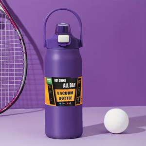 TEMU 1개 1500/1200ml 대용량 스테인리스 스틸 보온병, 더블 뚜껑 휴대용 물병 - 뜨거운 음료와 차가운 음료 모두 가능, 야외 활동, 캠핑, 하이킹 및 운전에 이상적인 선택 - BPA 프리|트래블보틀