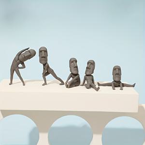 TEMU 5pcs 카툰 스타트 모아이 스타트 장식 미니 스타트 및 조각 부활절 인형 가샤폰 장식 가정 액세서리
