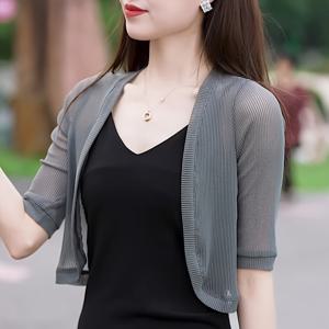 TEMU 1pc 여성용 경량 투명 셔울 드레스 - 통기성이 좋은 여름 커버업, 조절 가능한 스트랩, 흰색 및 검은색 줄무늬 디자인, 캐주얼한 외출, 해변 커버업, 세련된 레이어링 피스, 우아한 넥라인 디자인|스카프