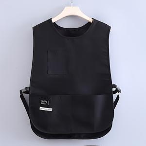 TEMU Vest aprons Apron Unisex 성인 주방용 가방이 있는 주방용 가방, 주방, 바텐더, 그릴, 정원에 이상적 (검정색, 갈색, 빨간색) 3가지 색상 선택 가능