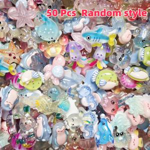 TEMU 50개 발광 해양 동물 장식 - 파스텔 컬러 (핑크, 블루, 퍼플, 투명), 수족관용 레진 생물, 파티 소품, 요정 정원 DIY 공예, 전기 불필요, 실내/야외 사용 가능, 수족관 장식, 요정 정원 오너먼트, 독특한 디자인, 내구성 있는 손으로 만든 장식품, 야간 빛나는 아이템, 공예 애호가를 위한 제품