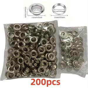 TEMU 200개 헤비듀티 10mm 메탈 그로밋 아이렛 키트 - DIY 타포린, 인조 가죽 및 방수 원단용 강화 펀치 세트 | 공예가, 재봉 전문가 및 아웃도어 애호가를 위한 이상적인 트렌디한 산업용 그로멧