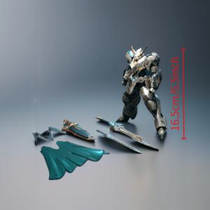 TEMU SNAA 라운드 테이블 나이트 시리즈 1/144 스케일 초articulated 메카 피규어 - 애니메이션 스타일 수집품, 타이탄 소드, 맹세의 검, 방패 & 망토 포함 - 청록색 아머, 교체 가능한 손 8개, 조립 매뉴얼 제공
