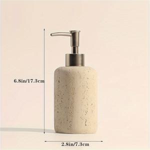 TEMU 우아한 대리석 질감 레진 비누 디스펜서 펌프 포함 - 손세척, 샴푸 및 로션용 리필 가능 욕실 정리함 - 골드 악센트가 있는 슬릭 화이트 디자인, 욕실용 비누 디스펜서