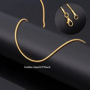 TEMU 1-2mm 심플 스테인리스 스네이크 목걸이, 골드 도금 티타늄 주얼리 액세서리 선물