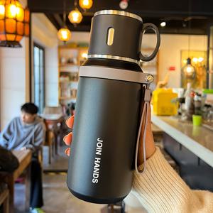 TEMU 1pc 316 스테인레스 스틸 보온 보냉 여행 텀블러, 뚜껑, 차 스트레이너 및 손잡이 - 700ml/24oz 휴대용 커피 컵, 야외, 여행, 사무실 및 학생용 - 이상적인 크리스마스 선물, 사무실 드링크웨어 | 현대 여행 텀블러 | 내구성 있는 보온 보냉
