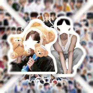 TEMU 100개 Kpop TXT 남성 그룹 테마 스티커 세트, 한국 팝 음악 팀 디자인, 스타 상품, 멋지고 섹시한 스타일, 백팩 액세서리 및 물병 장식용, DIY 필수 아이템, 팬 모임 선물, 한정판!