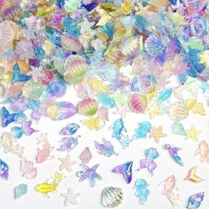 TEMU 200개 미니 레진 해양 동물 세트, DIY 공예용 소형 플라스틱 물고기 수족관 장식 및 페어리 가든 미니어처 조경용 다양한 바다 생물 피규어