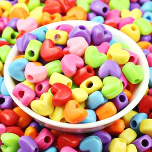 TEMU 200개 9x11mm 컬러풀 하트 스페이서 비즈, 혼합 색상 플라스틱 하트 모양 스페이서 - DIY 팔찌, 목걸이, 귀걸이, 신발 액세서리, 의류 장식, 수제 공예 재료 및 오너먼탈 소품용