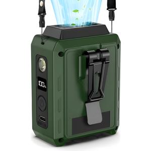 TEMU 2025 개선된 허리 마운트 팬, 5000mAh 장기 사용 16시간 배터리, LED 조명이 있는 360° 조절 가능, 가벼우면서 휴대 가능, 조깅, 하이킹, 사이클링, 작업 및 여행을 위한 다섯 속도 클립 온 팬 - 야외 활동에 이상적, 야외 장비 | 조절 가능한 팬 | 내구성 있는 구조|서큘레이터선풍기|에어컨선풍기