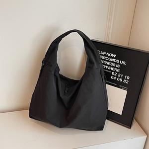TEMU 여성용 대용량 스포티 토트백 - 나일론 크로스바디 파우치, 프론트 지퍼 포켓 & 멀티 지퍼 수납공간, 베이지/블랙 - 체육관, 여행, 대학, 일상 사용 - 손세탁 가능 디자인 가방, 디자인, 내구성 있는 소재, 데일리 커뮤터 필수품|토트백|미니크로스백