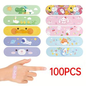 TEMU 100개 컬러풀 패턴 스티커 - 10가지 디자인, 청소년 & 성인 발 및 몸 관리용 스티커, 귀여운 작은 악어, 작은 상어, 작은 오리, 작은 토끼, 곰 디자인, 발 보호 스틴! 내구성 있는 접착제|스티커