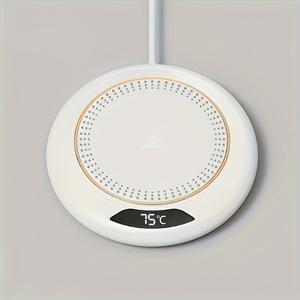 TEMU 스마트 전기 커피 머그워머 - 3단계 조절 가능한 USB 전원, 정밀 온도 제어, 8시간 자동 종료 기능. 여행용 머그컵 및 가정/사무실 사용에 적합. 단순 보온 기능만 지원 || 가열 불가