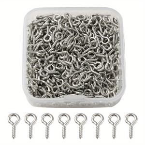 TEMU 약 500개 / 상자, DIY 양 눈 네일 행잉 링 철 나사 네일, 수제 보석 진주 펜던트 키 체인 펜던트 후크 보석 액세서리 소규모 비즈니스 용품, 황금색 DIY