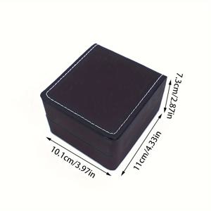 TEMU 1개 가죽 시계 상자, 블랙, 사각형 시계 보관 케이스 시계 액세서리, 시계 보관 케이스, 손목시계 보관함|손목시계