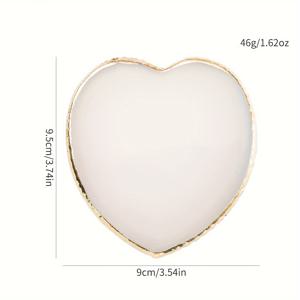 TEMU 1개 하트 모양 레진 네일 아트 팔레트 - 골드 트림, 무취 전문가용 믹싱 & 디스플레이 도구, 매니큐어 및 메이크업 네일 폴리쉬 세트, 네일 데칼 포함