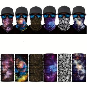 TEMU 6pcs 패션 튜브 반다나, 야외 스키 스포츠 사이클링 스카프, 남성 및 여성용 통기성 목 가이터 얼굴 마스크, 낚시, 사이클링 장비