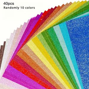 TEMU 40/20장 글리터 카드스톡 종이 - 5.9x5.9인치 (15x15cm) 스파클러 종이, 공예, DIY 및 카드 제작, 다양한 색상, 판타지 테마, 파티 선물, 선물 포장 및 창의적 프로젝트에 적합, 공예 용품, 생동감 있는 디자인, 반짝이는 질감