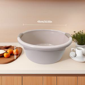 TEMU 초대형 플라스틱 욕조, 클래식한 둥근 모양, 성인용 내구성 있는 세면대, 세탁 욕조, 아기 얼굴 세척, 발 수욕, 학생 기숙사 사용