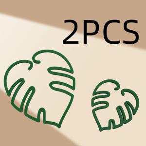 TEMU 2pcs 녹색 바마부 몬스테라 잎 지지대 - 실내 및 실외 정원, 정원용 포트 클립|현대 미적|플라스틱 구조, 식물 지지대