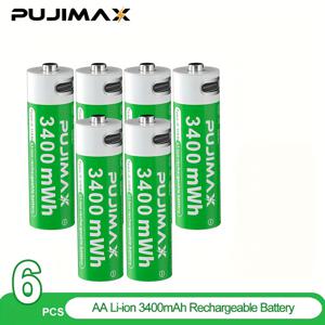 TEMU 1.5V AA 1100mWh/AAA 3400mWh 고용량 충전식 리튬 배터리, Type-C 고속 충전, 1.5V 풀 전압, 더 긴 배터리 수명으로 걱정 없는 삶을 위한