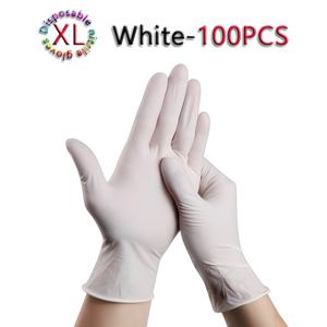 TEMU 100개 화이트 일회용 니트릴 장갑 - 라텍스 프리, 청소 및 염색, DIY 공예에 적합