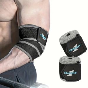 TEMU MANUEKLEAR 남성 체중.lifting 팔꿈치 슬리브, Wraparound 팔꿈치 지원, 강력한 훈련 팔꿈치 슬리브 1 쌍, 체중.lifting, 벤치 프레스 및 체육관 훈련 파워리프팅 운동에 적합합니다.