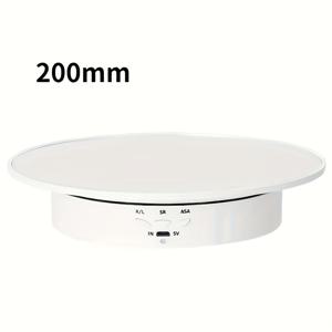 TEMU Gzzhi 200mm 3단계 전동 회전 디스플레이 스탠드 - 360° 조절 가능 USB/배터리 구동 (배터리 미포함) 영상 촬영용 턴테이블, 3단 속도 (검정/흰색), 안정적인 베이스 & 호환성, 제품 쇼케이스, 스타일, 내구성 있는 구조, 전자상거래 판매자를 위한