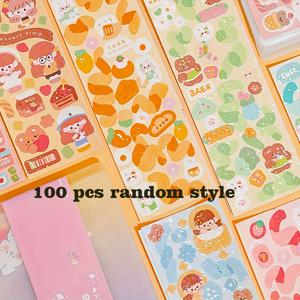 TEMU 100개 혼합 색상 종이 스티커 세트 - 다양한 패턴, 일회용, 고품질, 스크랩북, 플래너, DIY 공예, 크리스마스, 새해, 발렌타인데이 선물에 적합