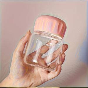 TEMU 스타일리시 미니 통통 컵, 밀크컵, 휴대용 보로실리케이트 텀블러, 고온 내성 커피/도수유 컵 - 2가지 색상 선택 가능