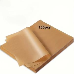 TEMU 100장 12x16인치 프리컷 베이킹 페이퍼 - 논스틱 방지, 그리스 저항성 다목적 주방용지, 요리 및 튀김 준비용 - 헤비듀티, 편리한 사이즈, 식품 안전 소재, 프로 셰프용