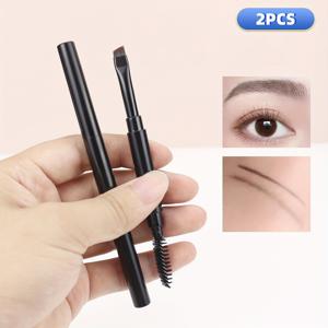 TEMU 정밀 각도 눈썹 스타일라이저 브러쉬 - 나일론 솔 & ABS 핸들, 무향 메이크업 도구로 눈썹 정의 및 아이섀도우 컨투어링용 - 내구성 있는 오벌 디자인, 현대적인 뷰티 액세서리, 고품질 미용 도구