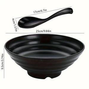 TEMU 일인분 큰 라면 그릇과 숟가락, 일본 스타일 큰 수프 그릇, 인스턴트 라면 그릇, 샐러드 그릇, BPA 프리, 전자레인지와 식기세척기 사용 가능, 가정용 주방 라면 가게 레스토랑, 주방 용품, 식기용품 액세서리
