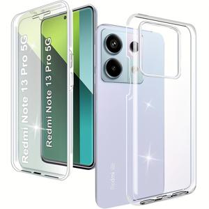 TEMU Xiaomi Redmi 13C 4G, Redmi Note 13 Pro+, Redmi Note 13 4G, 5G, 및 Redmi Note 14 Pro+를 위한 투명한 듀얼사이드 충격 방지 케이스가 설계되었습니다. 완전한 바디 보호를 제공하며, 부드러운 TPU 프론트와 硬 PC 백 커버가 있습니다. 강화 유리 필름의 필요성을 제거합니다.
