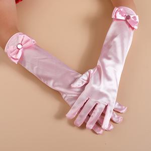 TEMU 여성용 우아한 블랙 포멀 글러브 - 리본 장식 긴 장갑, 웨딩, 프롬, 이브닝 가운, 코스튬 파티용 - 공식 행사 액세서리, 세련된 디자인, 정교한 제작, 신부 액세서리