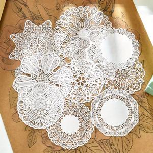 TEMU 10pcs 우아한 화이트 레이스 종이 도일 - 접착되지 않은, 복잡한 꽃과 기하학적 디자인으로 DIY 공예, 스크랩북, 일기 및 판타지 주제 장식, 장식용 종이 도일 | 복잡한 패턴 | 종이 공예, 레이스 종이 도일