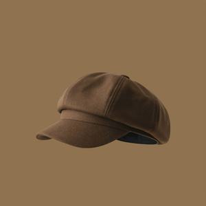 TEMU 여성용 빈티지 베레모 모자 - 부드러운 원단 옥타곤 디자인, 핸드워시 가능한 코듀로이 텍스처 페인터 캡 (블랙/브라운/탄), 캐주얼 & 포멀 룩에 어울리는 스타일리쉬 아웃도어 착용