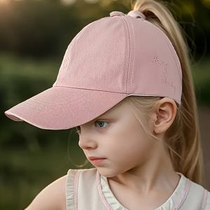 TEMU 여아들을 위한 가벼고 브림리스 야구 모자, 봄과 여름에 완벽합니다. 귀여운 태양 모자 디자인은 태양을 보호하고, 일상적인 외출, 야외 활동, 하이킹, 자전거 타기 등에 적합한 어린이용 제품입니다. 어린이용으로 5세부터 10세까지 사용할 수 있습니다.|등산모자