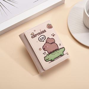 TEMU 귀여운 만화 카피바라 지갑 - 2개의 카드 슬롯, 1개의 동전 포켓, 4가지 다양한 디자인(커피 컵, 하트, 별, 꽃)을 갖춘 컴팩트하고 넓은 카드 홀더 - 일상적인 사용에 적합한 지갑, 일상적인 지갑 | 재미있는 디자인 | 내구성 있는 지갑