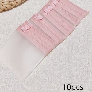 TEMU 10-팩 BASLO 투명 EVA 주얼리 백, 셀프 실링 지퍼, 산화 방지, 내구성 있는 플라스틱 보관 파우치, 액세서리, 주얼리 롤을 위한 다목적 직사각형 오가나이저|실링왁스