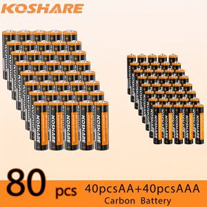 TEMU 코셰어 20+20개/40+40개/60+60개 패밀리 팩 일회용 배터리, 1.5V AA+AAA 알칼라인 배터리, 전압 안정적, 장수명 고성능, 드론, 손전등, 면도기, 알람시계, 도어벨, 무선 마우스, 휴일 장식 조명에 적합. 재충전 불가|시계|드론|후레쉬