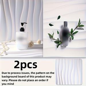 TEMU 2pcs 3D 웨이브 패턴 PVC 사진 배경 보드, 텍스처드 리플 디자인, 제품 사진 및 스튜디오 촬영을 위한 내구성 있는 사진 속도, 스튜디오 촬영 세팅 | 리플 패턴 보드 | 다용도 보드