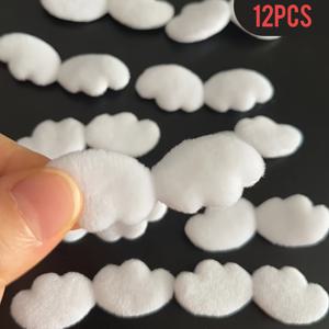 TEMU 12pcs 미니 화이트 윙 액세서리, DIY 플러시 장식 액세서리, 수제 패치 액세서리, 코스프레 장식, 할로윈/크리스마스 장식