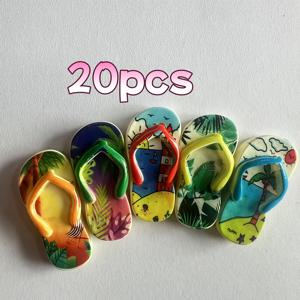 TEMU 20pcs 화려한 여름 샌들 자장 - 꽃과 잎 패턴이 있는 아름다운 레진 비즈, DIY 보석, 헤어 클립, 물병, 휴대폰 케이스에 완벽한 DIY 공예 액세서리 | 꽃 패턴 비즈 | 내구성이 뛰어난 레진 비즈, 샌들