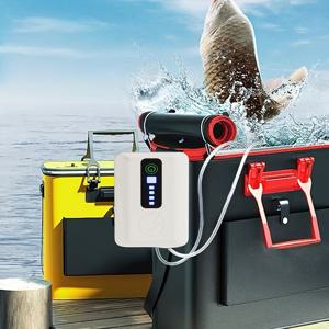 TEMU 더블홀 더블튜브 더블스톤 USB 충전식 수족관 에어펌프 키트, 5L/분 공기량, 4W 무소음 산소 펌프, 에어 스톤 포함, 반자동 어항용 에어레이터, ≤36V 작동 전압, 실내외 사용 가능, 리튬 배터리 구동, 야외 낚시에 이상적