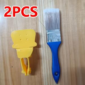TEMU 2pcs 휴대용 경량 페인트 브러시, 나무 손잡이 - 빨간색/파란색 엣지 컬러 분리, DIY 프레임 벽 및 천장 엣지 장식용 내구성 플라스틱 섬유 실, 가정 개선 도구, 가정 개선 페인트 브러시, 벽 페인트 도구, 인간 중심 페인트 브러시, 나무 손잡이 페인트 브러시